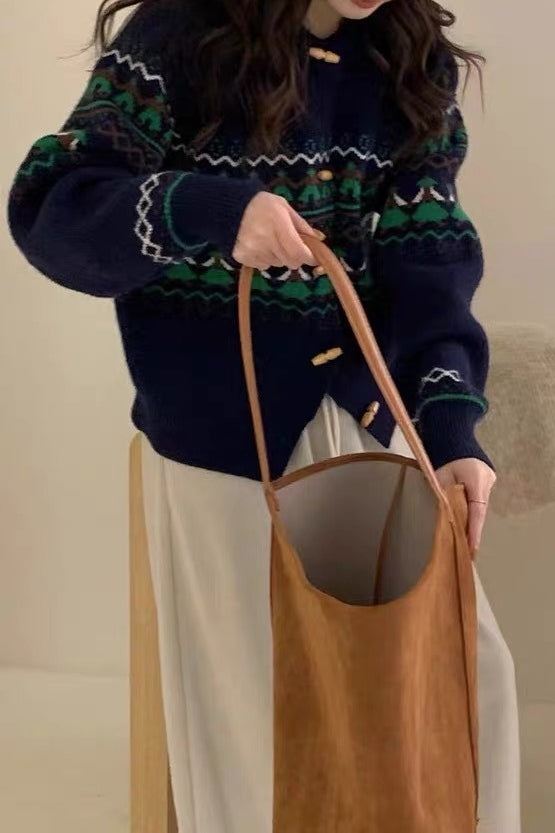 Retro Jacquard Cardigan